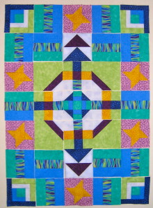 Quilt with the original pink/yellow star blocks.