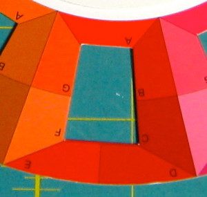 The red section of the colour wheel.
