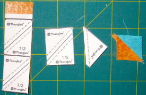 ½″ half square triangles created with a little help from Thangles.