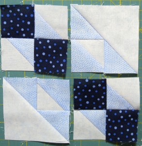 Lay out squares in each row.