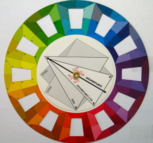This colour wheel divides each colour area up into 7 sections to represent tints, shades and tones.