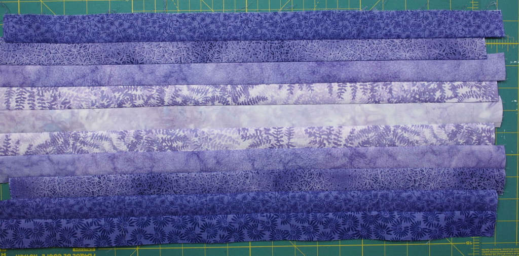The strips sewn together