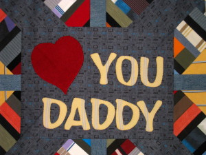 Love You Daddy appliqué inset