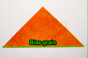 A square that has been cut on the bias