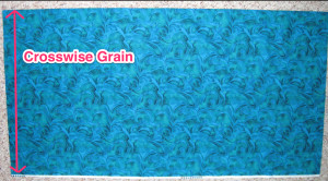 The crosswise grain of the fabric