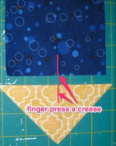Finger press a crease in the centre of each piece