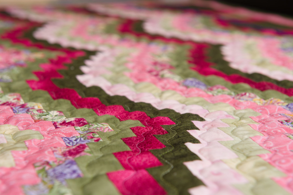 A view of the quilting lines