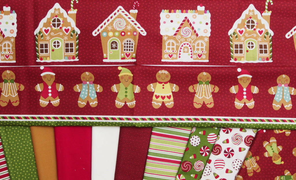 A close up of the houses and gingerbread men