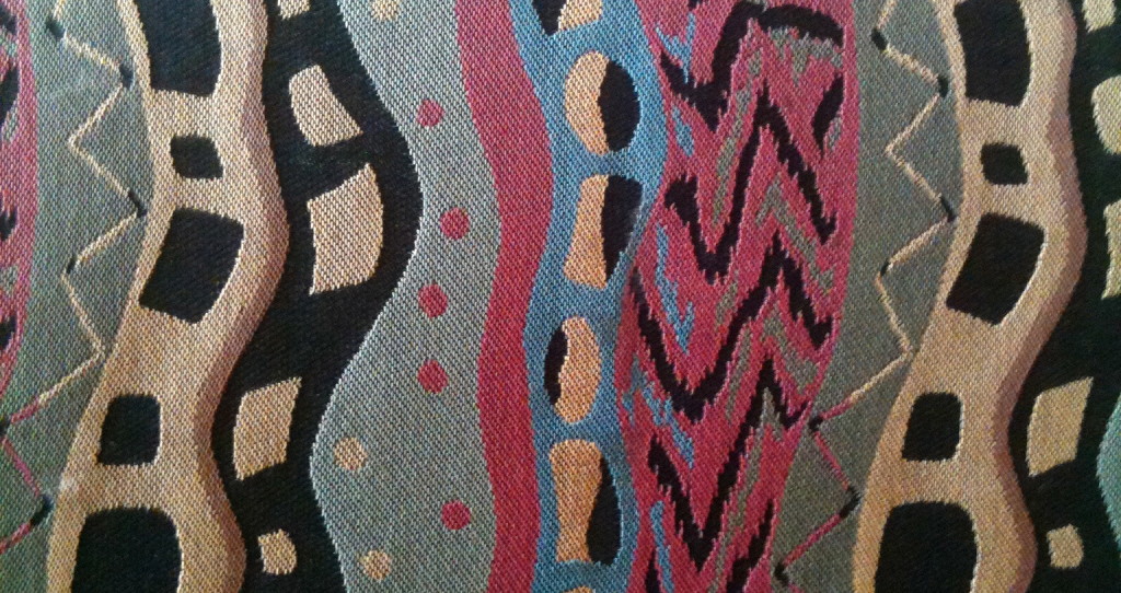 A close up of the Swiss Chalet fabric