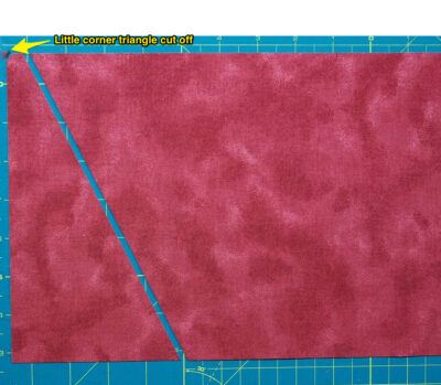A ruler to create perfect rectangles with the little corner triangle cut off