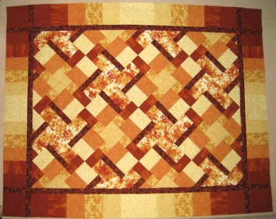 A beginner patchwork quilt on point
