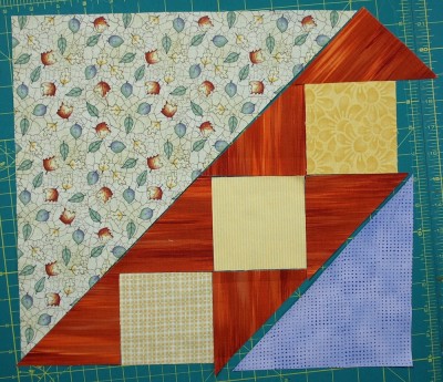 all three triangle and square units sewn together