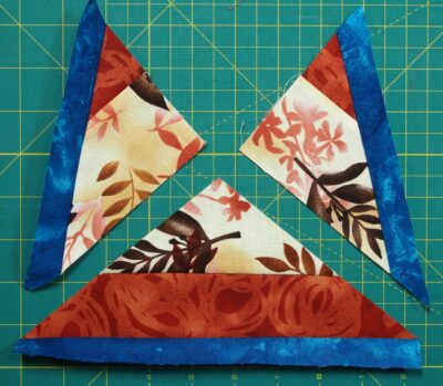 Small art quilts with 3 triangles