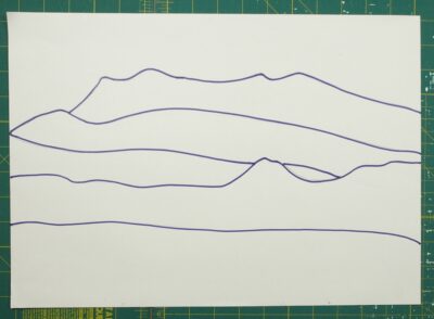 Lines for landscape drawn on paper