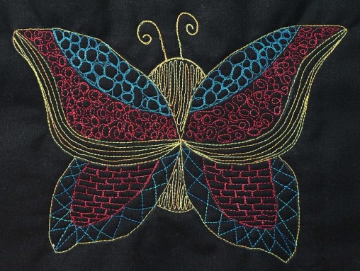 free motion stitching on the butterfly