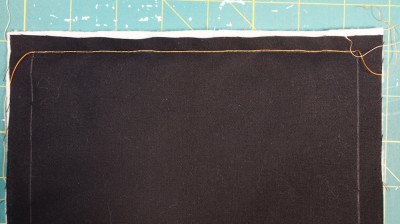 one line of stitching across the top