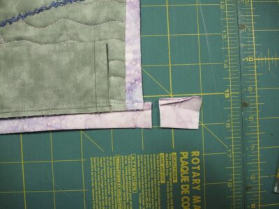 excess fabric trimmed off leaving a ½″ 