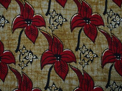 red & black floral fabric