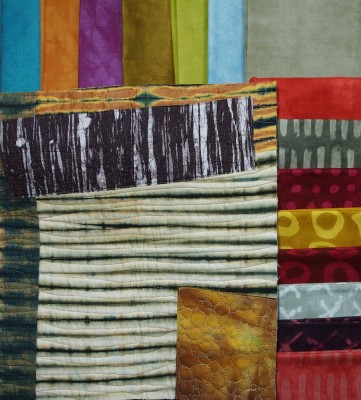 many pieces of colourful fabric