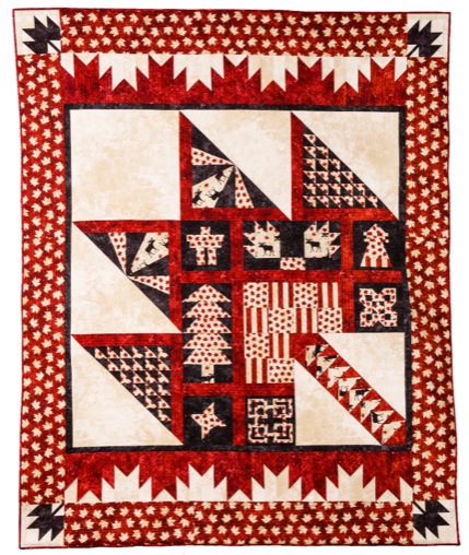 red, cream and black Purely Canadian quilt