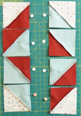 squares pinned together