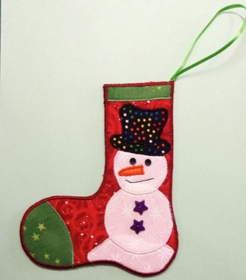 Mini stocking with snowman
