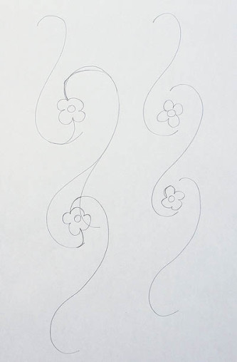 Pencil drawing of the motif