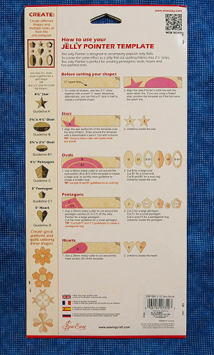 Piece of paper showing instructions on how to cut different shapes with the template 
