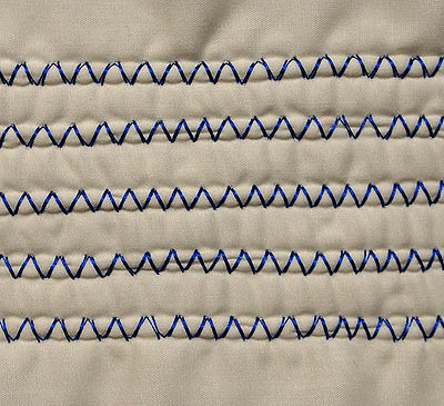 Lines of zigzag with double stitches