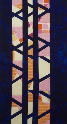 Stained glass like strips set on dark background