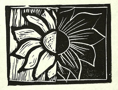 Relief print of a flower