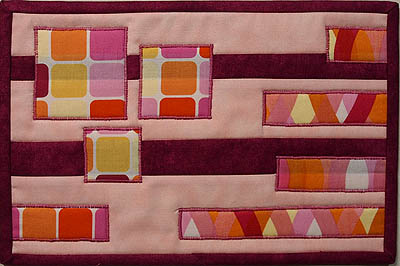 squares and rectangle shapes stitched with a satin stitch
