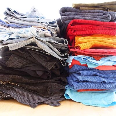 Stack of deconstructed shirts