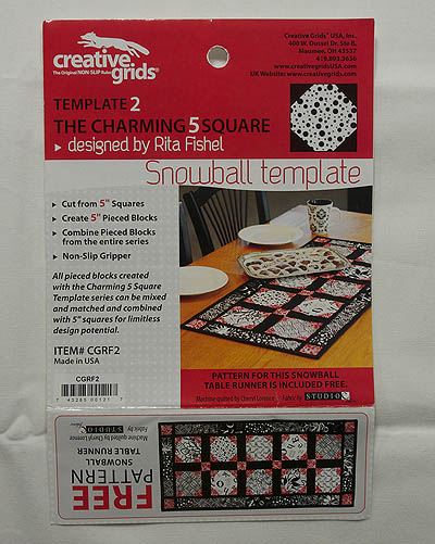 Packaging that shows free table runner pattern