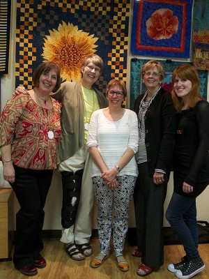 The owners and staff of Quilty Pleasures along with me