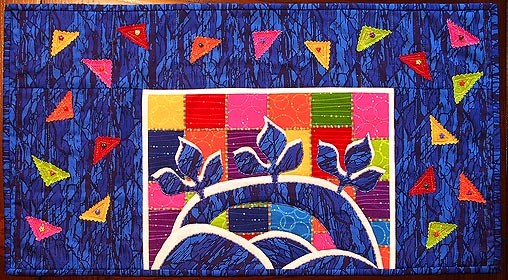 Rainbow Bridge - A mini art quilt