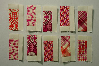 Background and feature fabrics sewn together