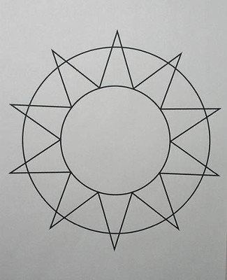 Line drawing with circles and points