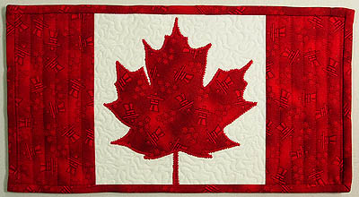 a Canadian flag mug rug
