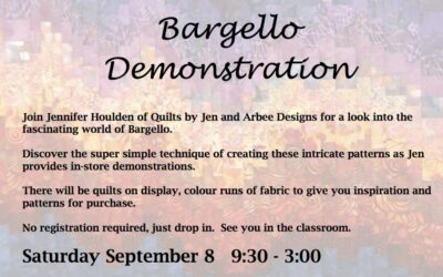 Bargello Quilting Demonstration Tomorrow!