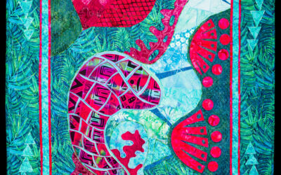 Sea Serpent Art Quilt Wallhanging