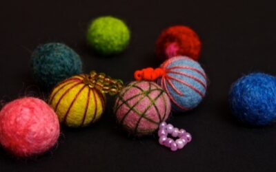 Embellished Felted Wool Balls