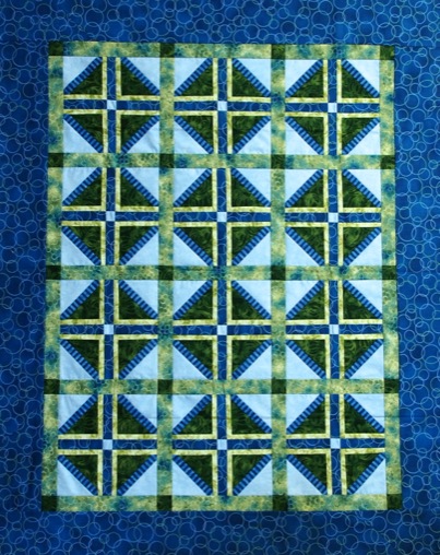 Layout option #2 in blue and green