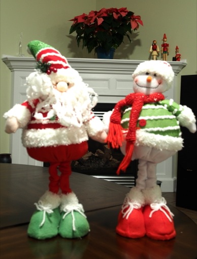 Christmas Decorations: A Pot Belly Santa & Snowman