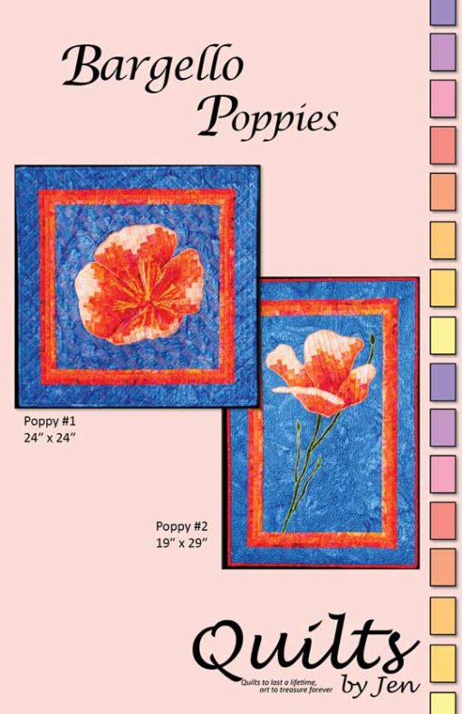 Bargello Poppies Wall Hanging Art Quilt Pattern Cover