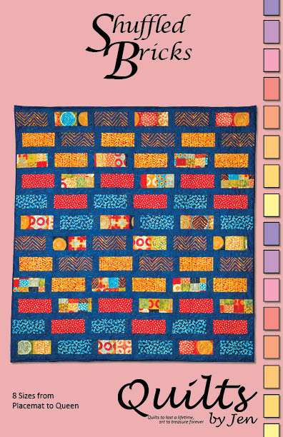 Shuffled Bricks Modern Quilt Pattern Cover