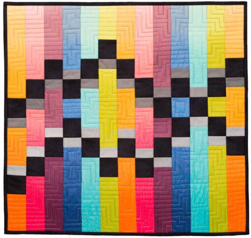 Merging Traffic stitch and flip wall hanging modern quilt