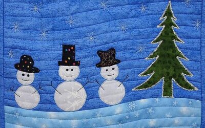 Three Snowy Friends – Mug Rug #1