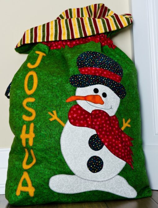 Snow man Christmas gift bag Santa sac