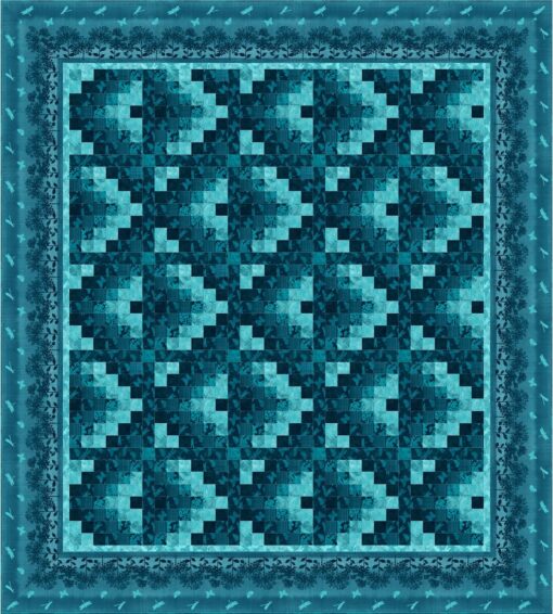 more than less than quilt pattern in blue green